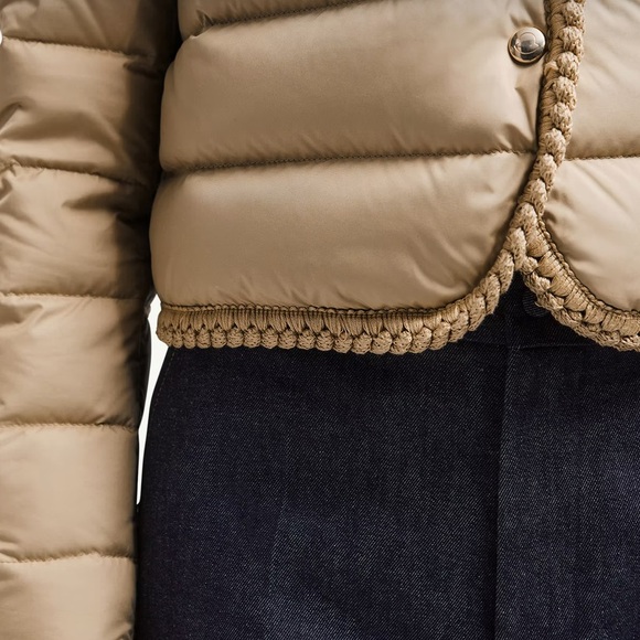 Moncler women Gencay Braided Trim Short Down Jacket 4 XL quiet luxury minimal - Picture 4 of 9